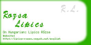 rozsa lipics business card